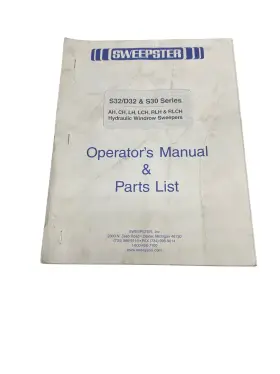 S32-D32 SWEEPSTER Hydraulic Sweeper Operators Manual