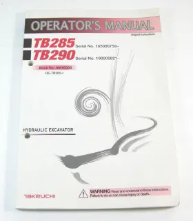 OE-TB285-I TAKEUCHI CONSTRUCTION EQUIPMENT Hydraulic Manual