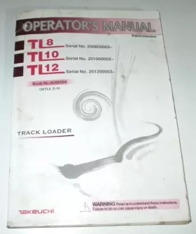 TK12 TAKEUCHI Skid Steer Track Loader Operators Manual