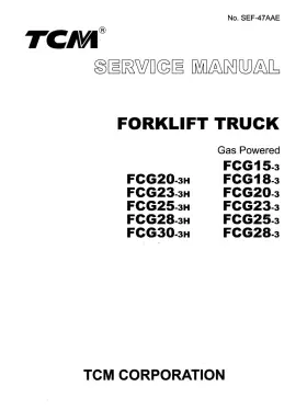 FCG25-3H TCM Forklift Service Manual Cd