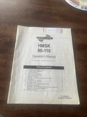181-639-30 TECUMSEH Hmsk Engine Operator Manual English