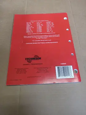 740049 TECUMSEH Cycle Head Engine Technician Handbook #2