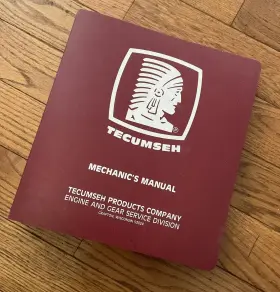 8-13-87 TECUMSEH Engines Gear Service Mechanic Manual Binder