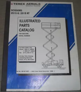 89-921505 TEREX Scissor Lift Manual Book Catalog