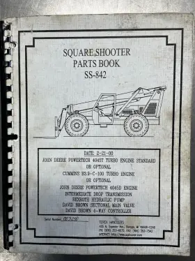 SS-842 TEREX Square Shooter Telehandler Forklift Manual Book