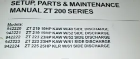 ZT225 TEXTRON Bob Cat Zt Turn Riding Mower Manual #2