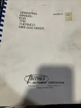 8505 THERMCO Mini Gas Mixer Operation Manual