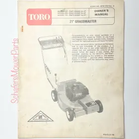 20698 TORO Rear Bagger Lawn Mower Manual Operator