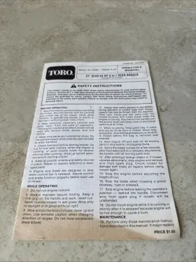 20588 TORO 21 4-IN-1 REAR BAGGER Owners Operators Manual