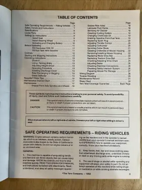 3315-355 TORO Wheel Horse Recycler Riding Mower Operators #3