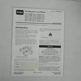 3360-854 TORO Recycler Mower Operators Manual