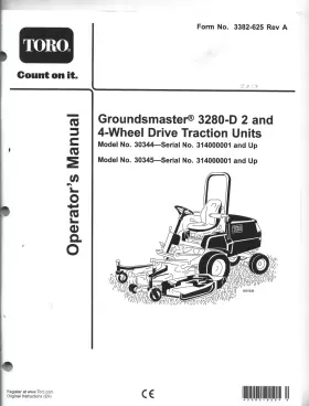3382-625 TORO Whl Drive Operators Manual Groundmaster