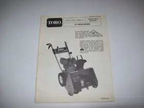 38010-1000001 TORO Snowthrower Operators Manual