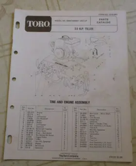 58007 TORO Tiller Catalog Manual