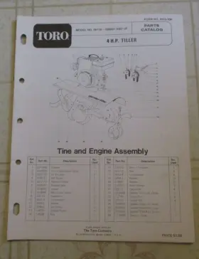 58116 TORO Tiller Catalog Manual