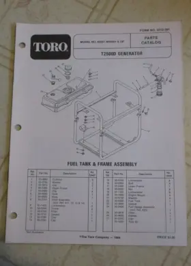 62027 TORO Generator Catalog Manual Orginal