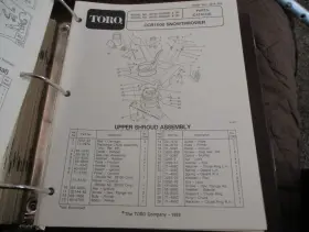 CCR1000 TORO Snow Thrower Blower Catalog Manual