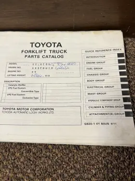 42-6FGU18 TOYOTA Forklift Book Catalog Manual #2