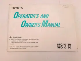 5FD10-30 TOYOTA Forklift Operator Manual