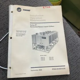 RTAA-SVX01A-EN TRANE Operating Manual
