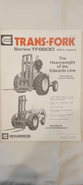 TF8600 TRANS-FORK EDWARDS EQUIPMENT COMPANY Manuals