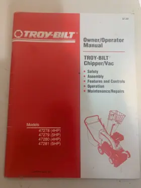 47281 TROY-BILT Chipper Vac Owners Manual