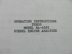 BA-4OP2 TUXCO Diesel Engine Analyzer Operating Instruction #2