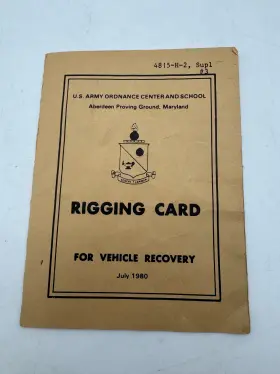 4815-H-2 U.S. ARMY ORDNANCE CENTER AND SCHOOL Rigging Card