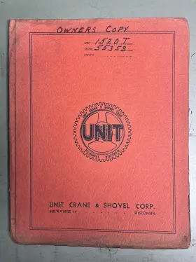 1520T UNIT Crane Shovel Catalog Operating Manual