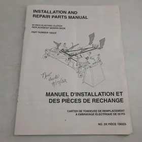 158325 Repair Manual Electric Clutch Mower Deck