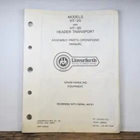 1098-052292 UNVERFERTH Header Transport Operations Manual