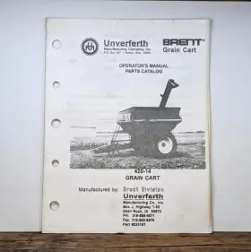 1151-011194 UNVERFERTH BRENT Grain Operators Manual Catalog