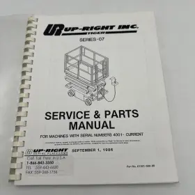 61181-000-00 UP-RIGHT Tiger Scissor Lift Service Repair #2