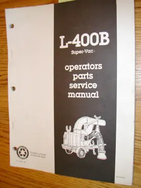 102478 VAC/ALL Leaf Loader Operation Manual Book Vacuum Leach