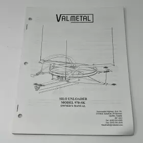 970-SK VALMETAL Silo Unloader Owners Service Manual Book