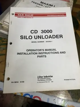 F4-1381A VAN DALE Cd Silo Unloader Operators Manual