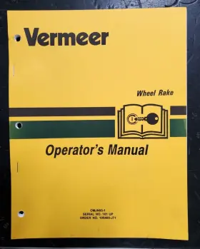 105400-J71 VERMEER Wheel Rake Operators Manual Revised
