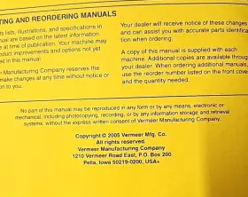 105400ZDL VERMEER Baler Manual #3