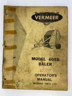 605B VERMEER Round Baler Operators Owners Manual Catalog