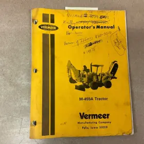 M455A VERMEER Tractor Trencher Operators Manual Operation