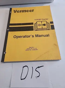 OMOC92-1 VERMEER Tractor Operators Manual