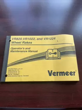 VR1224 VERMEER Wheel Rake Manual Operator