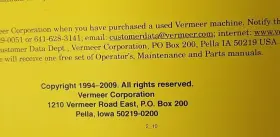 WR20 VERMEER Rebel Wheel Rakes Operators Manual #2