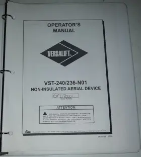 236-N01 VERSALIFT Insulated Aerial Device Operators Manual