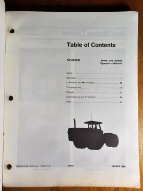 97647 VERSATILE Tractor Owners Operators Manual #3