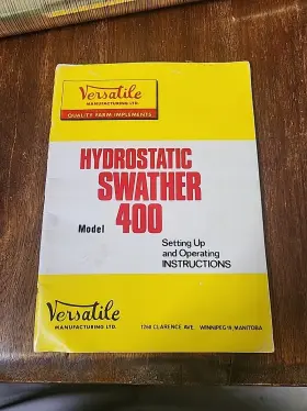 SW-7989 VERSATILE Hydrostatic Swather Windrower Operators Up