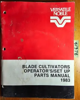 TS5025 VERSATILE Noble Blade Cultivator Owners Operators Set
