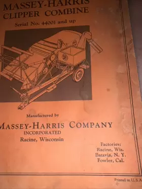44001 Massey Harris Clipper Combine Up #2