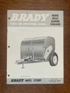 MS141 Brady Manual Manure Spreader