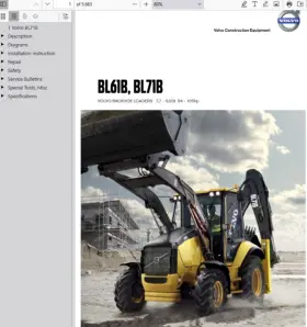 BL71B VOLVO Backhoe Loader Service Repair Manual Construction